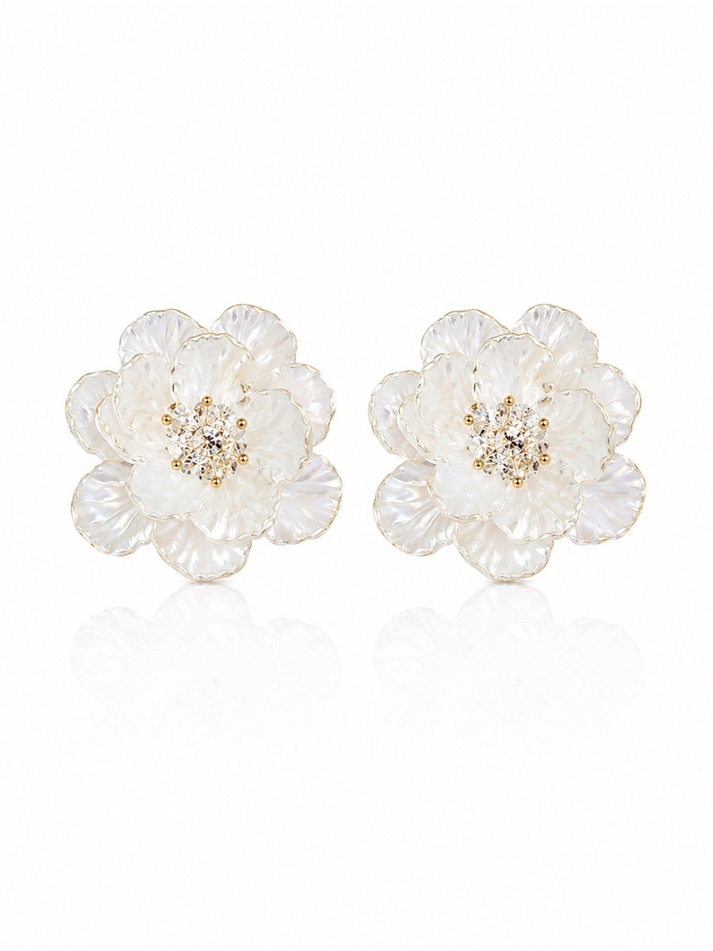 Delicate White Floral Earrings